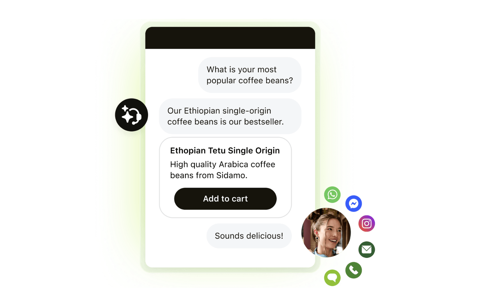 A screenshot showing Zendesk’s omnichannel support.