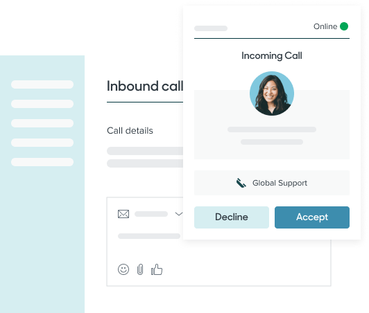 Zendesk call center software.