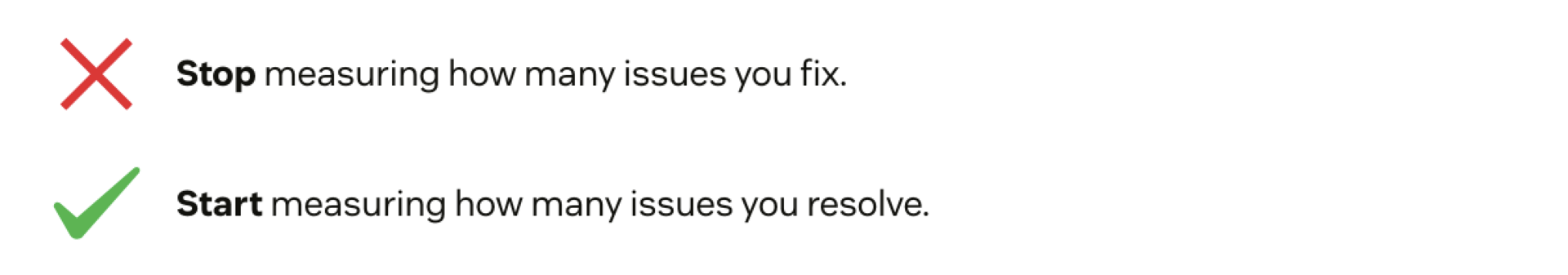 Stop measuring how many issues you fix. Start measuring how many experiences you improve.