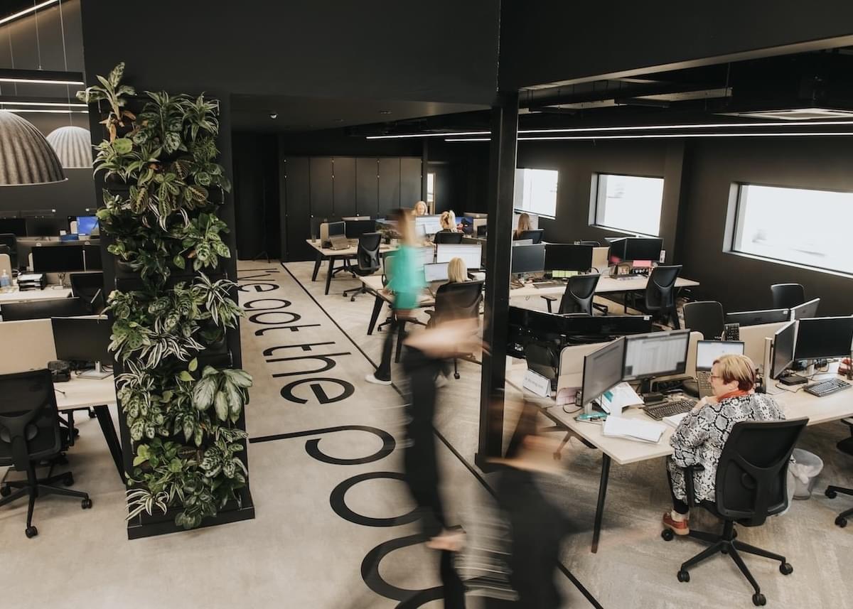 Overhead interior view of myenergi office