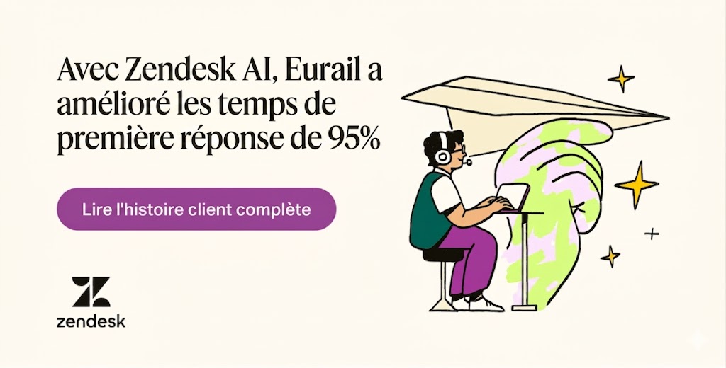 Avec Zendesk AI, Eurail a amélioré les temps de réponse de 95 %.
