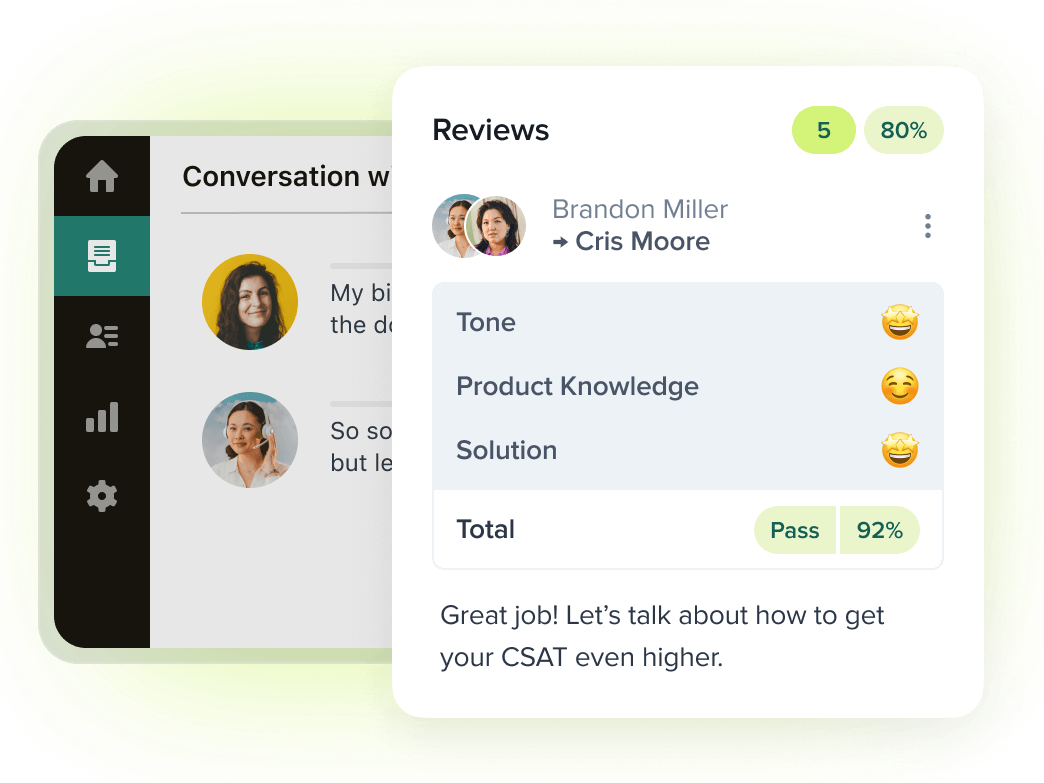 A product image of Zendesk QA software.