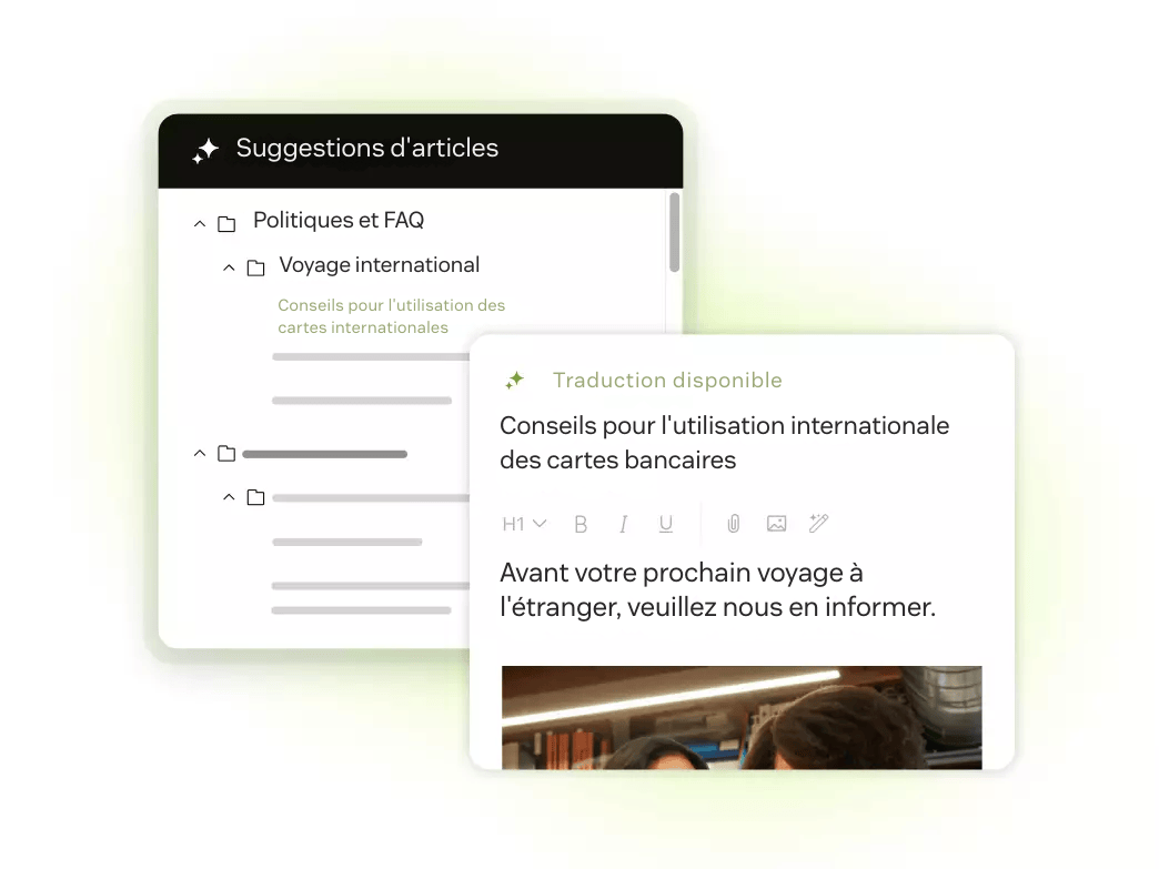 Exemple de base de connaissances alimentée par l’IA améliorant le self-service client et la résolution des problèmes