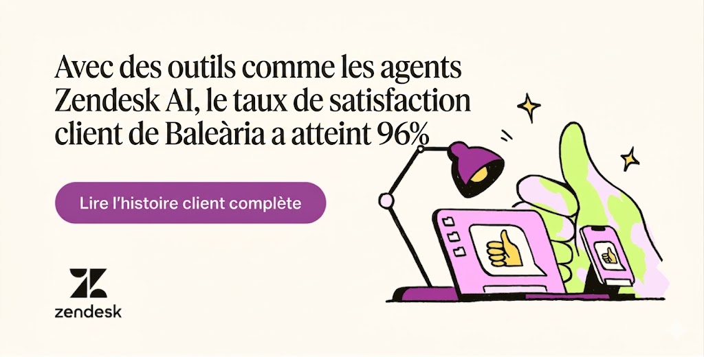 Grâce à des outils tels que les agents Zendesk AI, le taux de satisfaction des clients de Baleària a atteint 96 %.