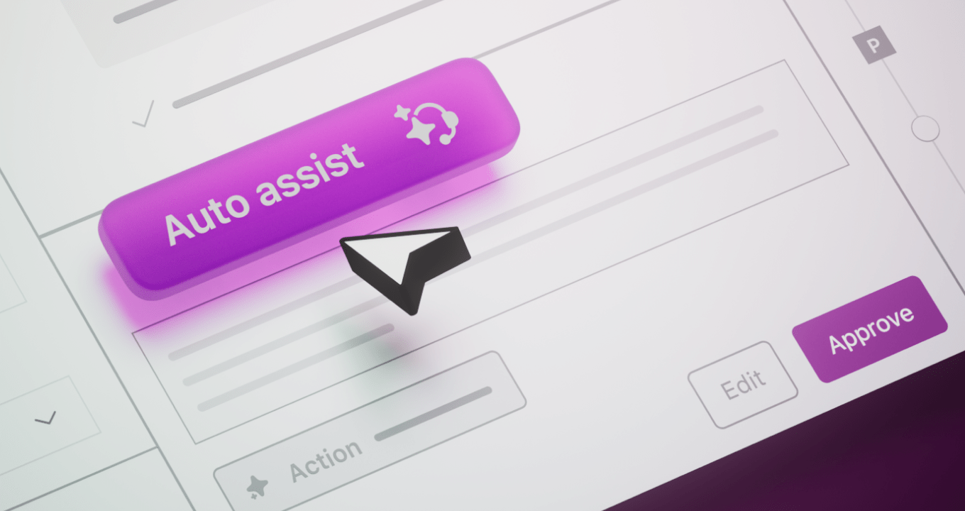 Ein Cursor zeigt auf die Schaltfläche von Zendesk-KI Auto-Assist.