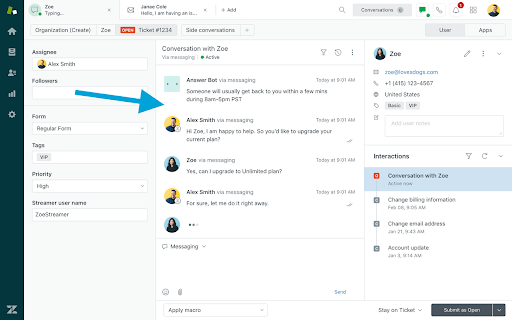 Verwendung des Zendesk Answer Bot