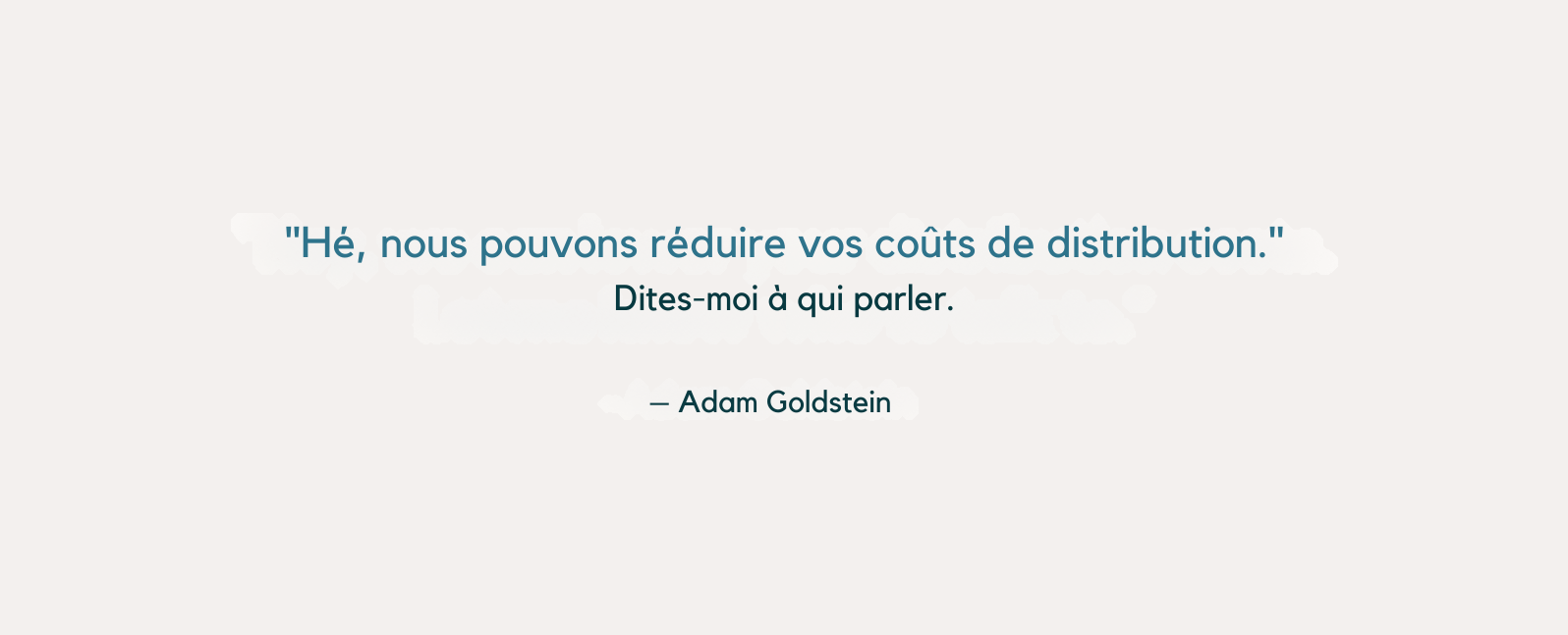 L’argumentaire en deux phrases d’Adam Goldstein