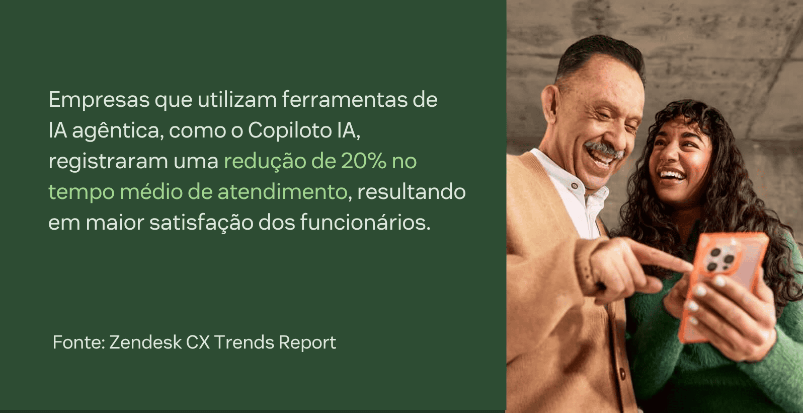Empresas que usam ferramentas de IA agêntica como o Copilot tiveram uma redução de 20 por cento no AHT, levando a uma melhor ESAT