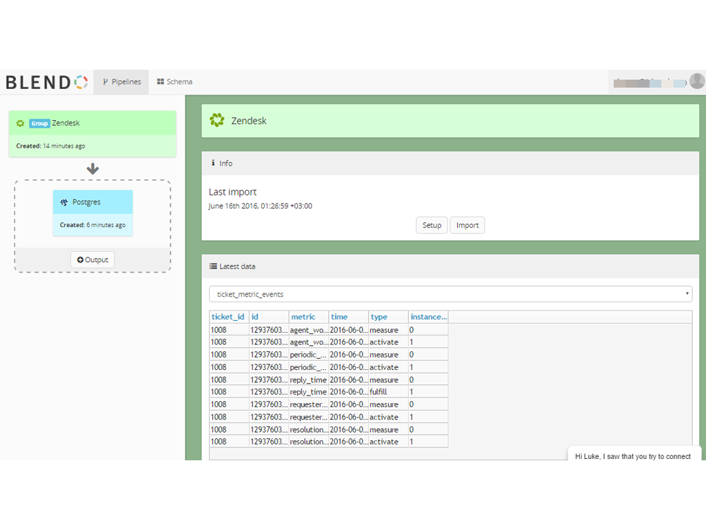 Blendo App Integration with Zendesk Support