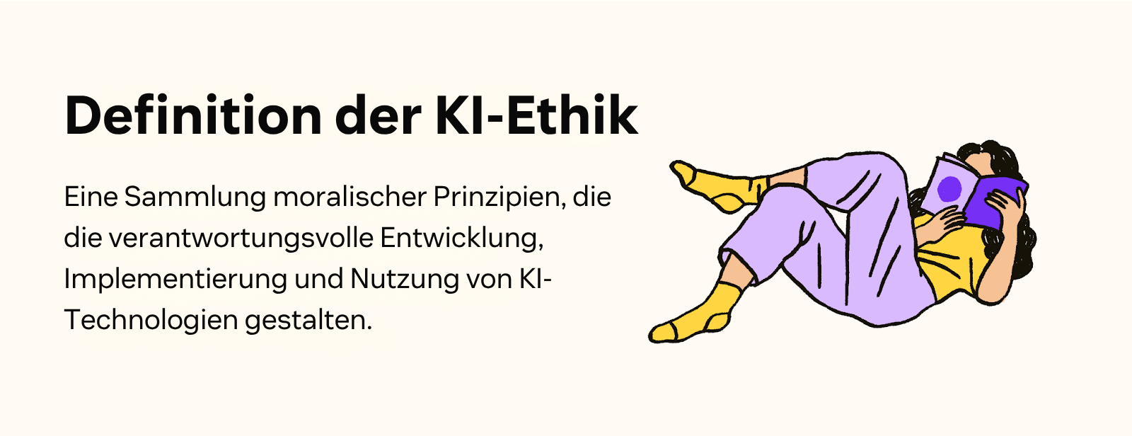 Eine Grafik definiert die KI-Ethik und erläutert die Bedeutung der KI-Ethik in der CX.