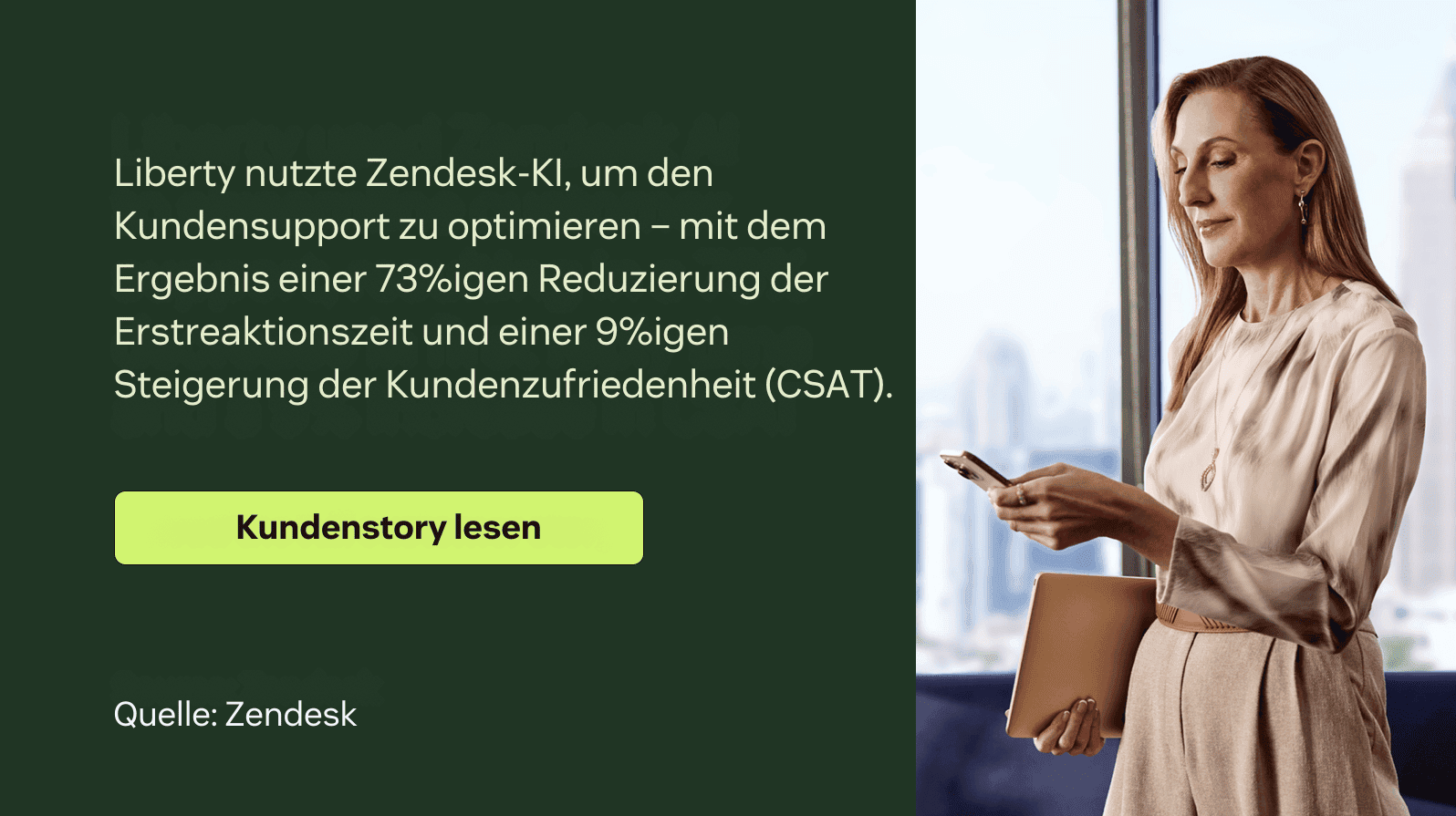 Eine Kundenstory hebt hervor, wie Liberty die Customer Experience durch den Einsatz von Zendesk-KI verbessert hat.