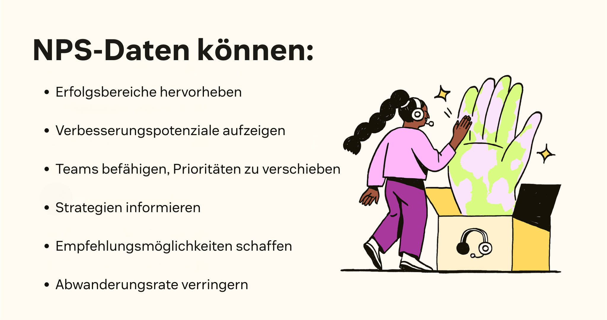 Die Vorteile von NPS-Werten und die gängigsten Einsatzmöglichkeiten von NPS-Daten.