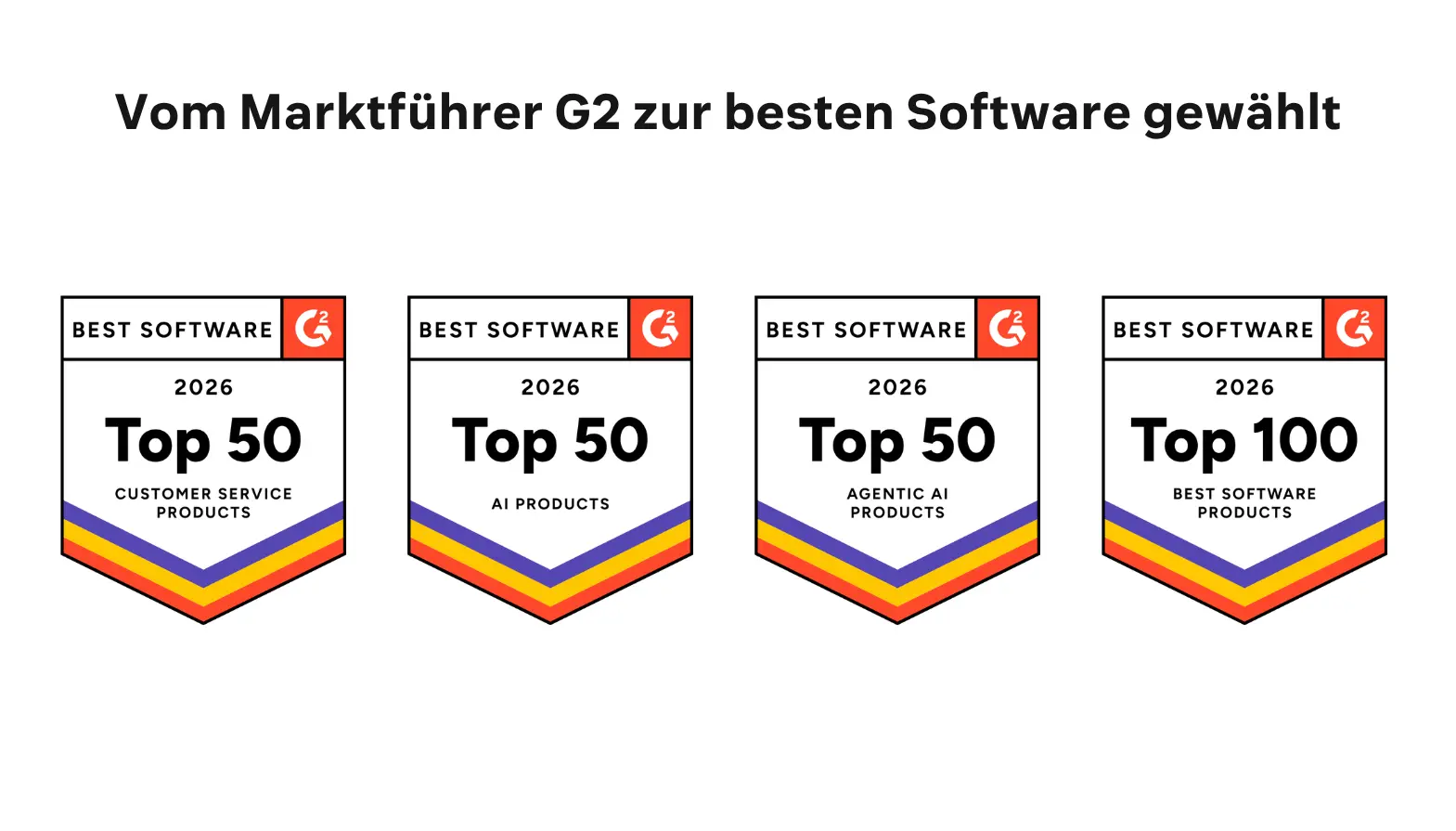 Zendesks G2-Badges für 2026.
