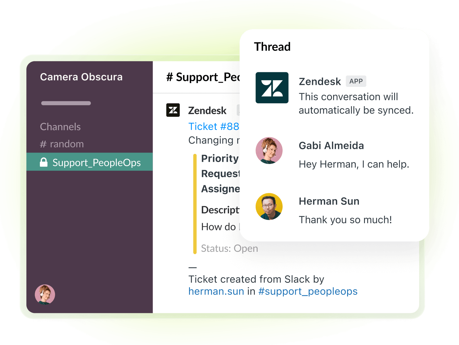 A product image of Zendesk integrations, available in the Marketplace.