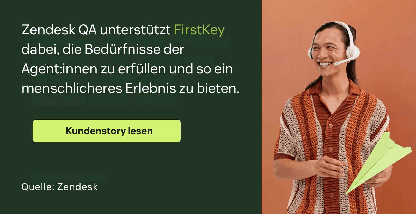Zendesk-KI unterstützt FirstKey dabei, die Bedürfnisse der Agent:innen zu erfüllen und dadurch ein menschlicheres Erlebnis zu schaffen.