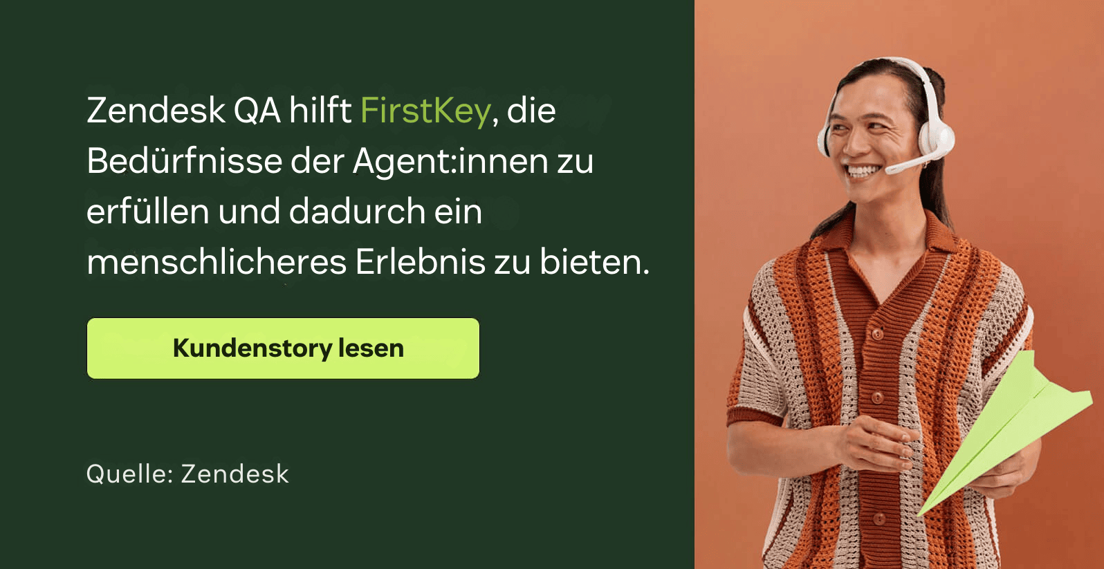 Zendesk QA hilft FirstKey, die Bedürfnisse der Agent:innen zu erfüllen und so ein menschlicheres Erlebnis zu schaffen.