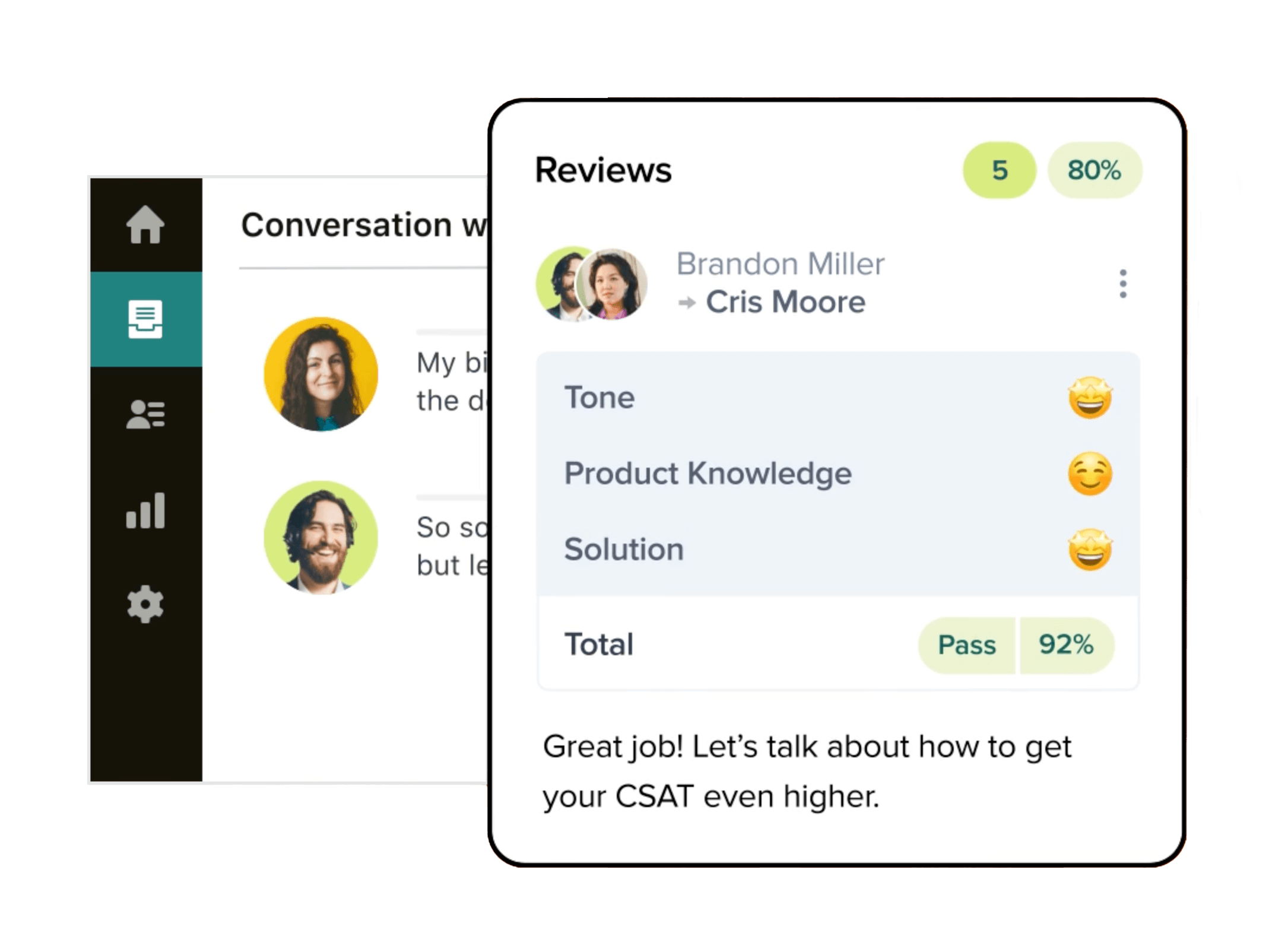 Capture d’écran de l’extension navigateur Zendesk QA.