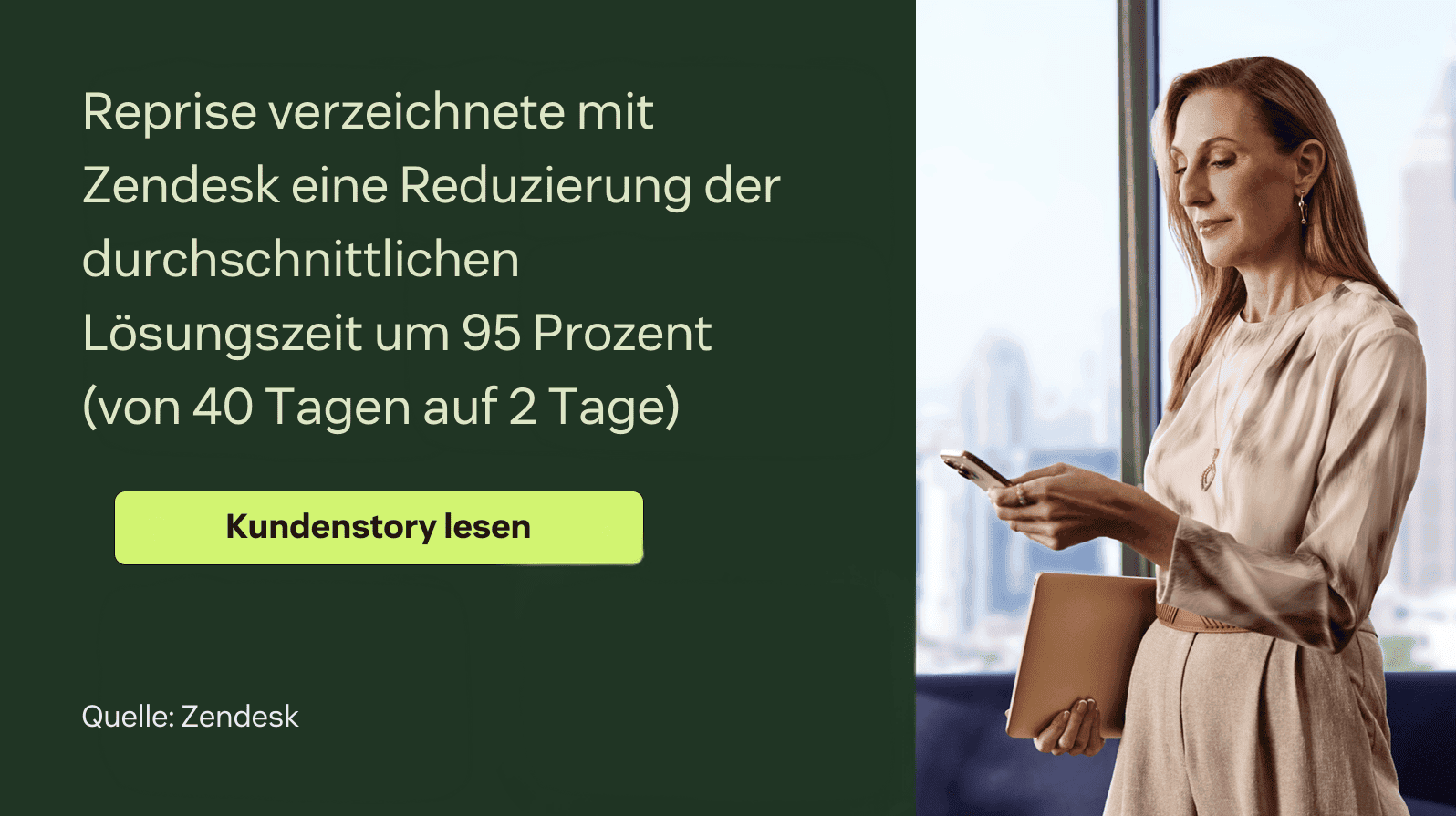 Reprise reduzierte die durchschnittliche Lösungszeit mit Zendesk um 95 Prozent – von 40 Tagen auf 2 Tage.